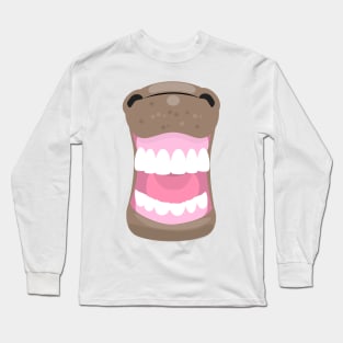 Funny laughing horse mouth cartoon Long Sleeve T-Shirt